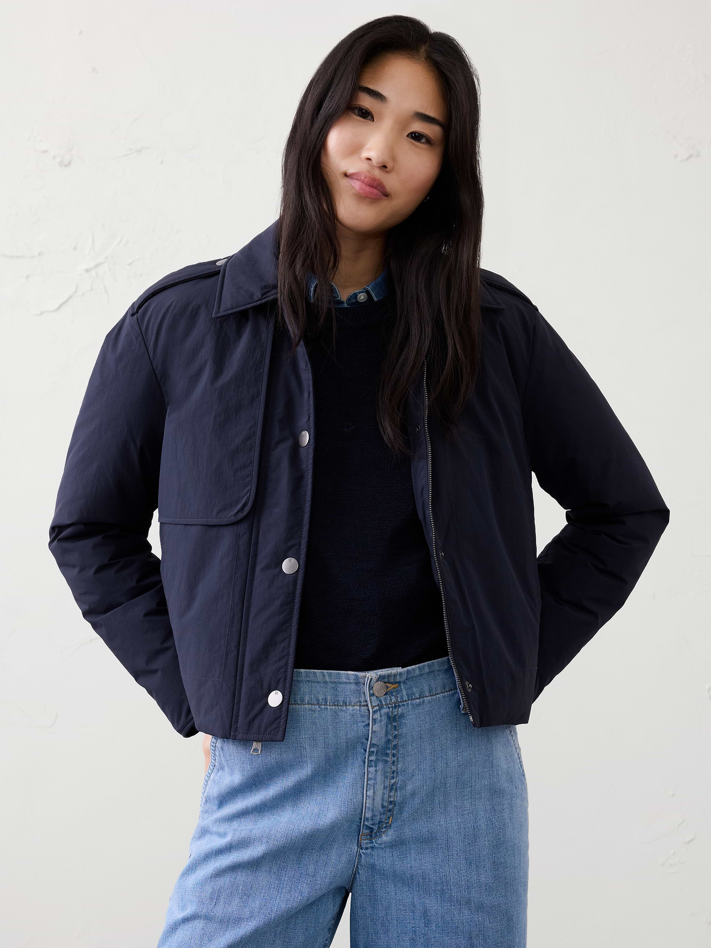 Image number 1 showing, Cropped Trench Filled Jacket