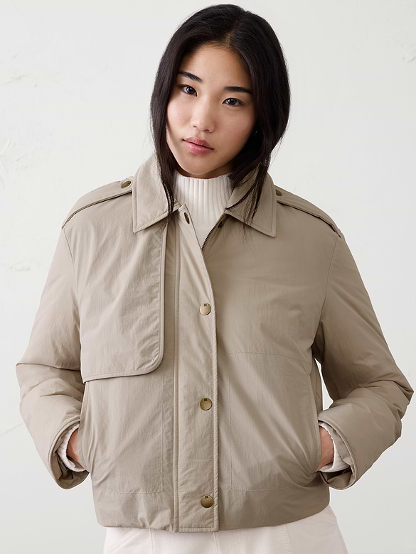 Cropped Trench Filled Jacket