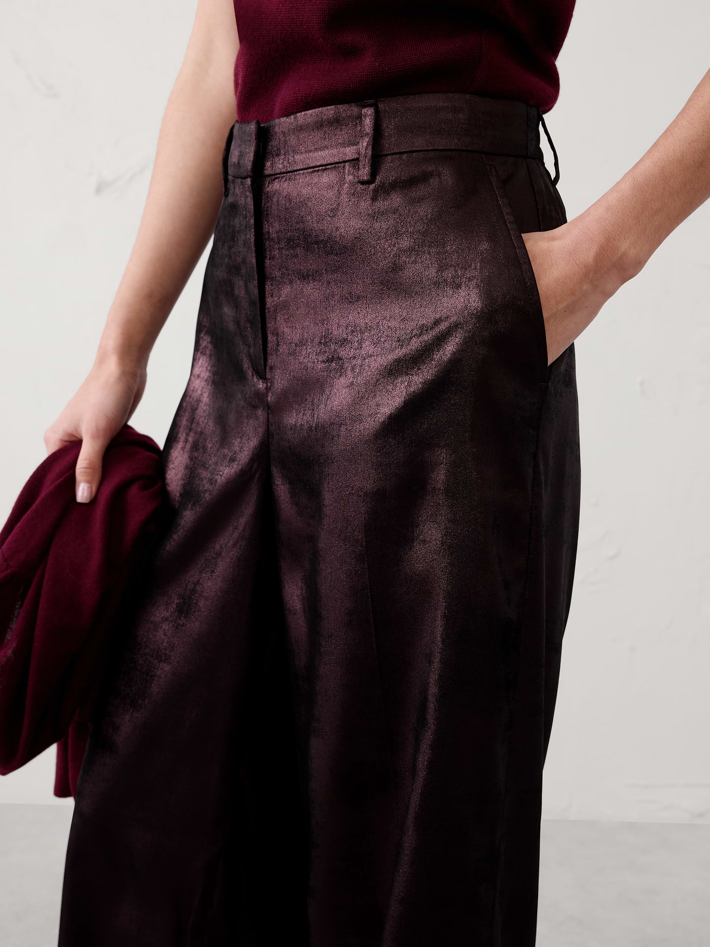 Image number 3 showing, Metallic Wide-Leg Pant