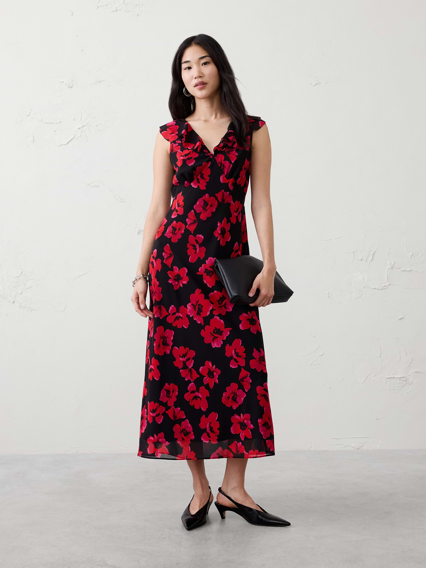 Image number 1 showing, Bias Ruffle Maxi Dress