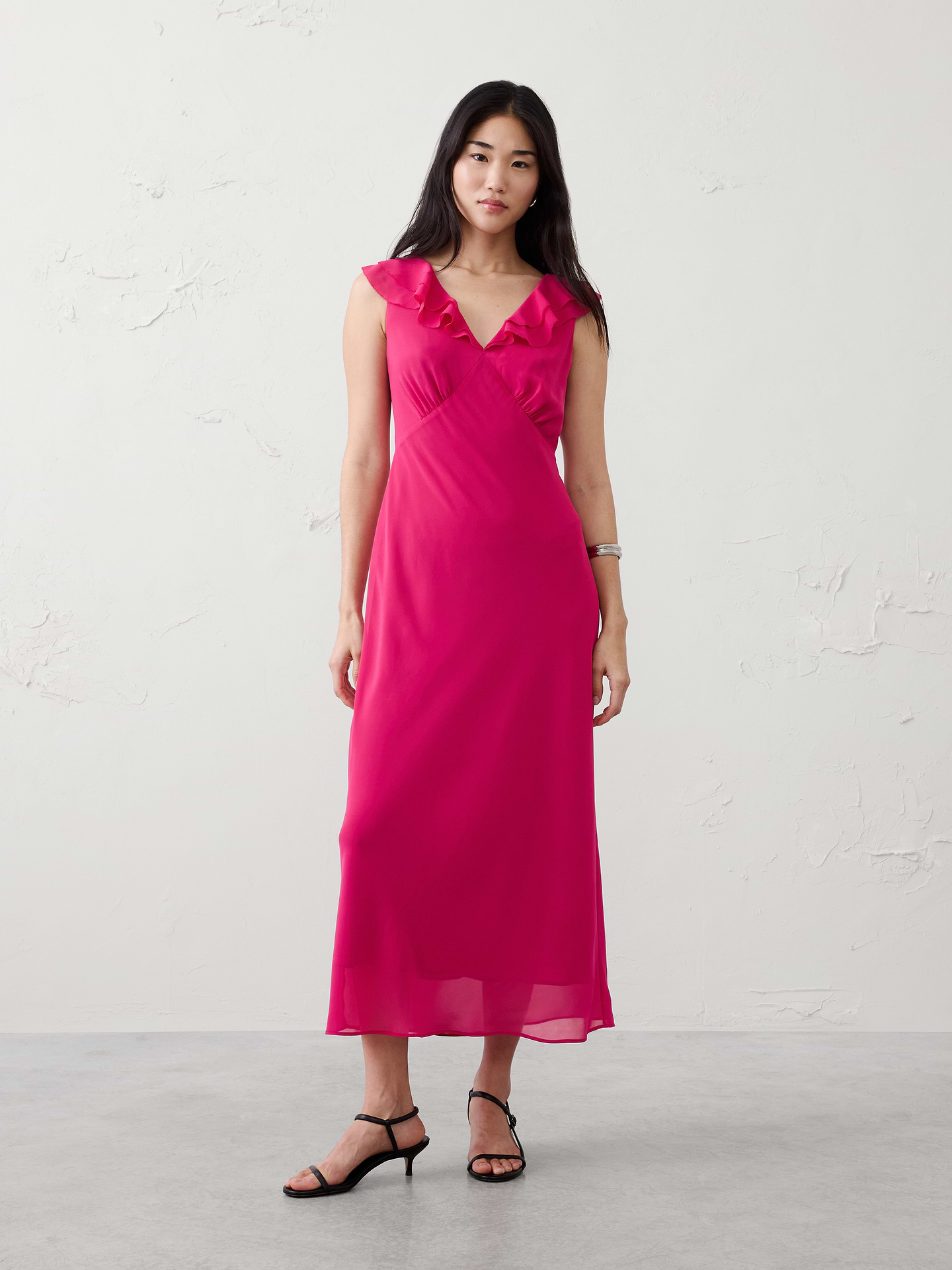 Image number 1 showing, Bias Ruffle Maxi Dress