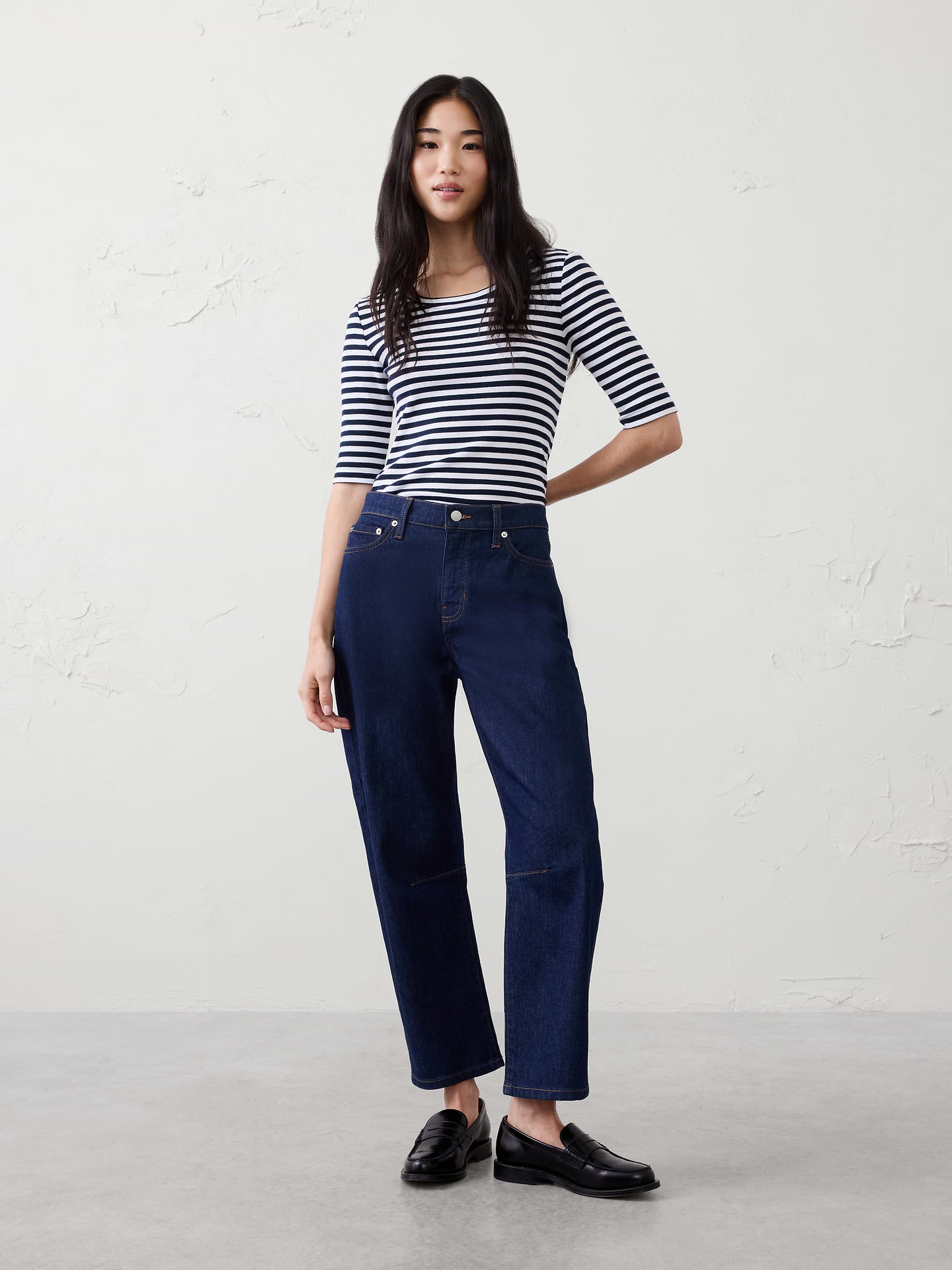 Image number 1 showing, Ribbed Elbow-Sleeve T-Shirt