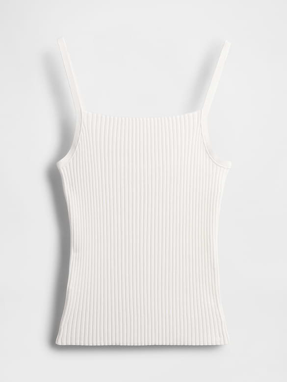 Rib Sweater Crop Tank Top
