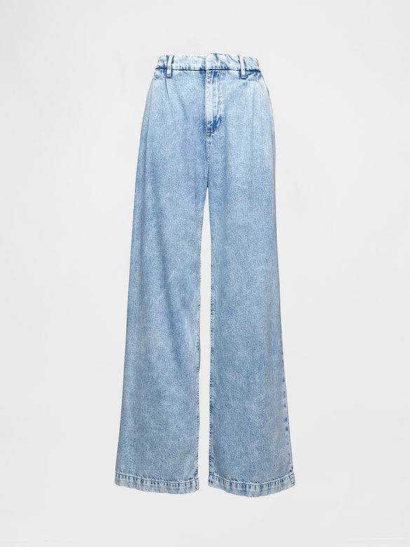 365 High Rise UltraSoft Pleated Denim Trousers