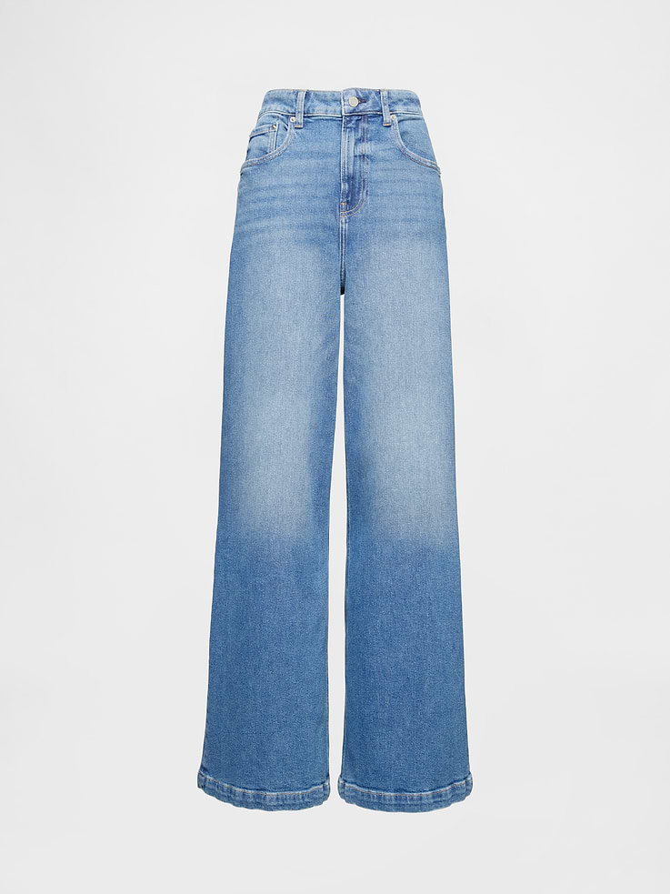 L'image numéro 7 présente Jean sportif à jambe large à taille très haute