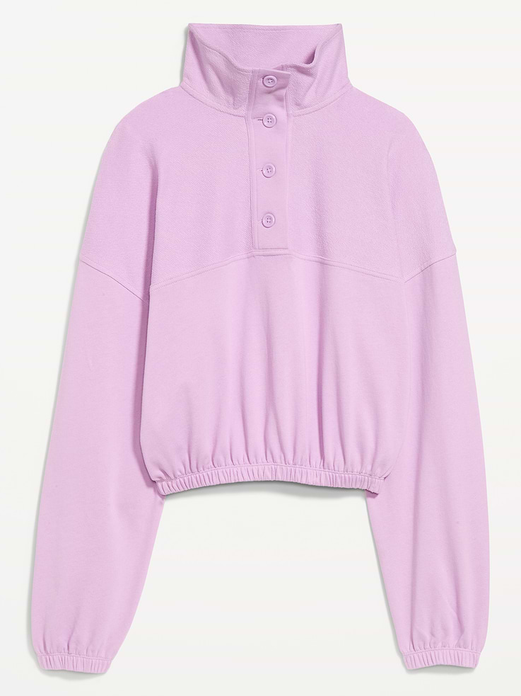 Image number 4 showing, Button-Up Funnel-Neck Sweatshirt