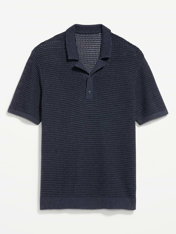 Short-Sleeve Polo Sweater