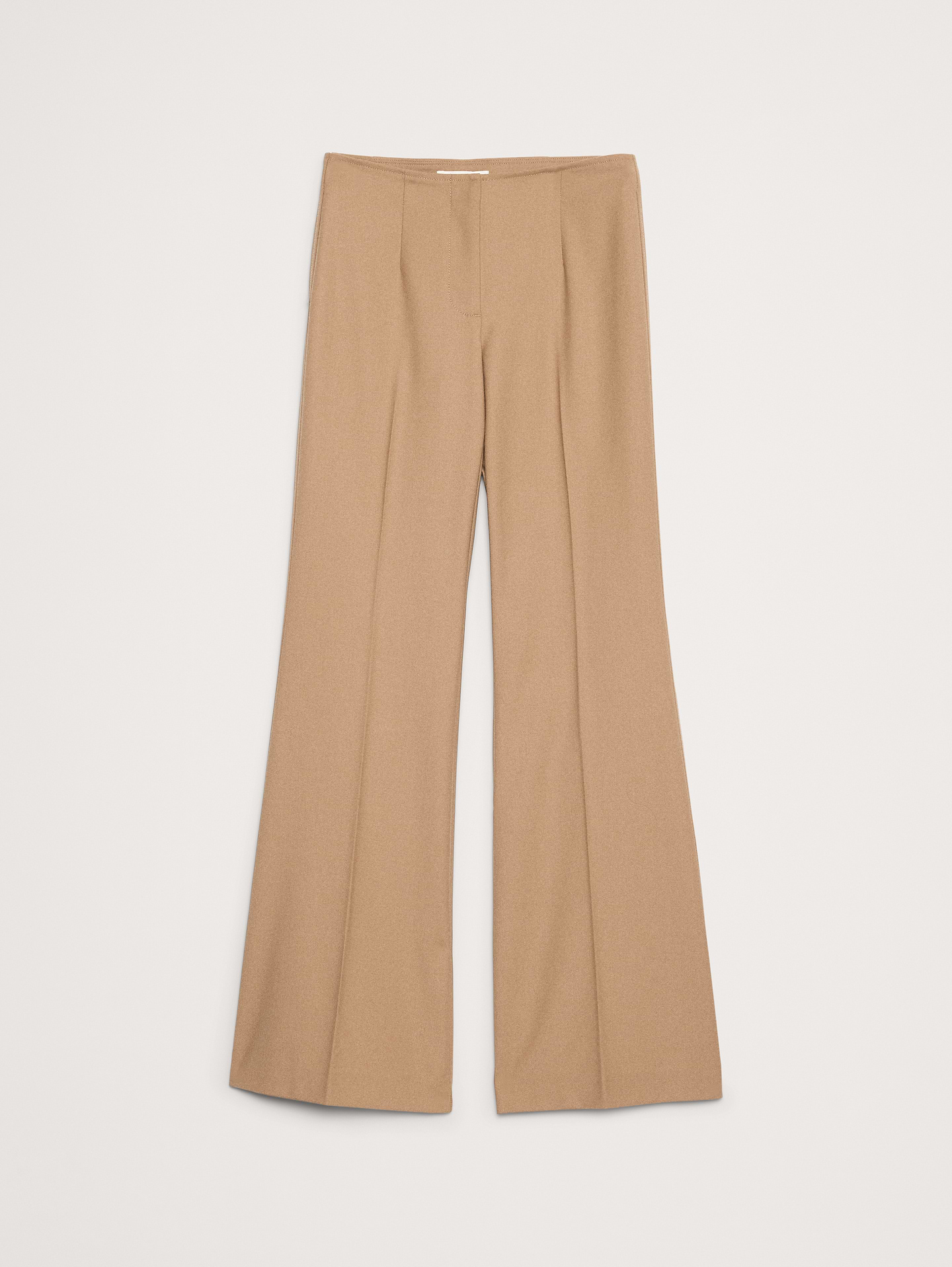 L'image numéro 8 présente Pantalon évasé à taille mi-basse en mélange de laine extensible