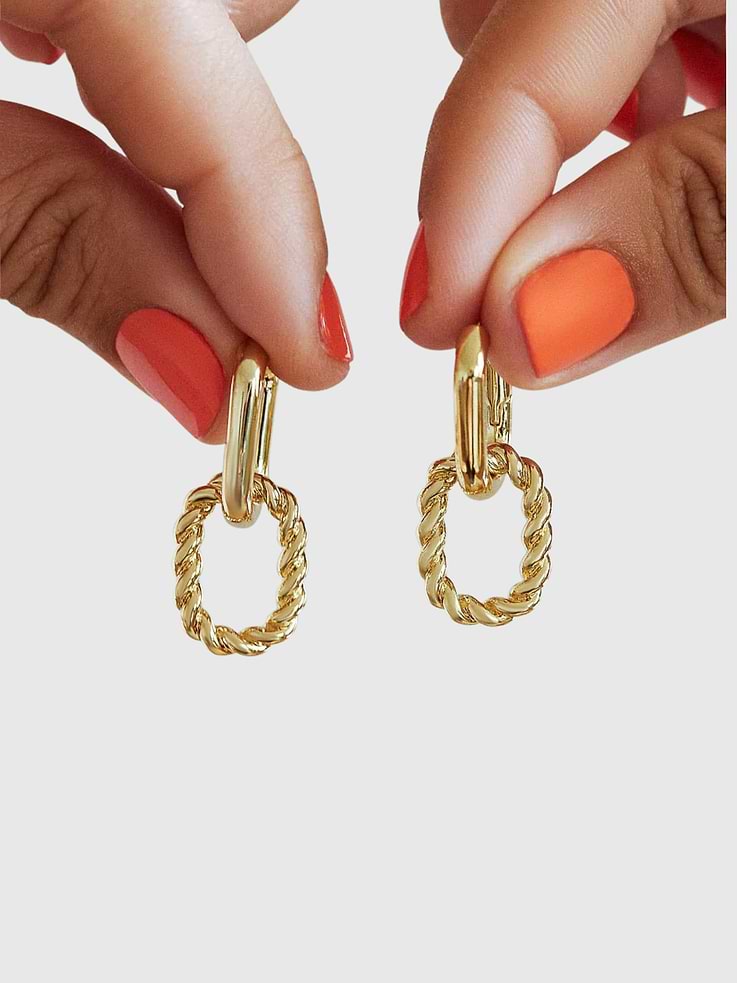 Image number 3 showing, Ana Luisa Ash Double Hoop Earrings