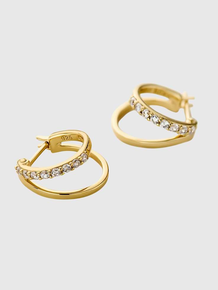 Image 3 of 3, Ana Luisa Toda Mini Double Hoop Earrings