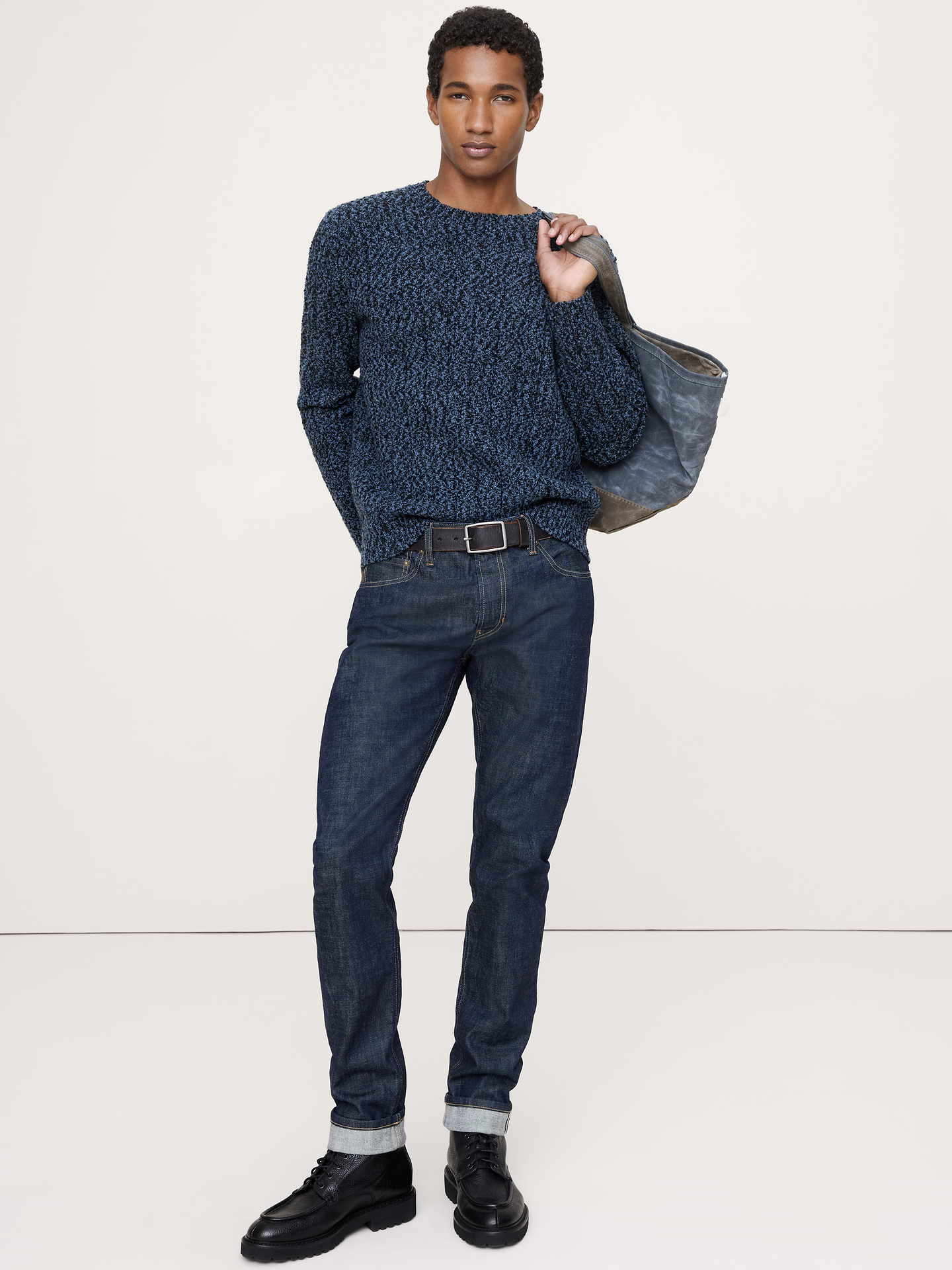 Image number 1 showing, Bouclé Ribbed Crew-Neck Sweater