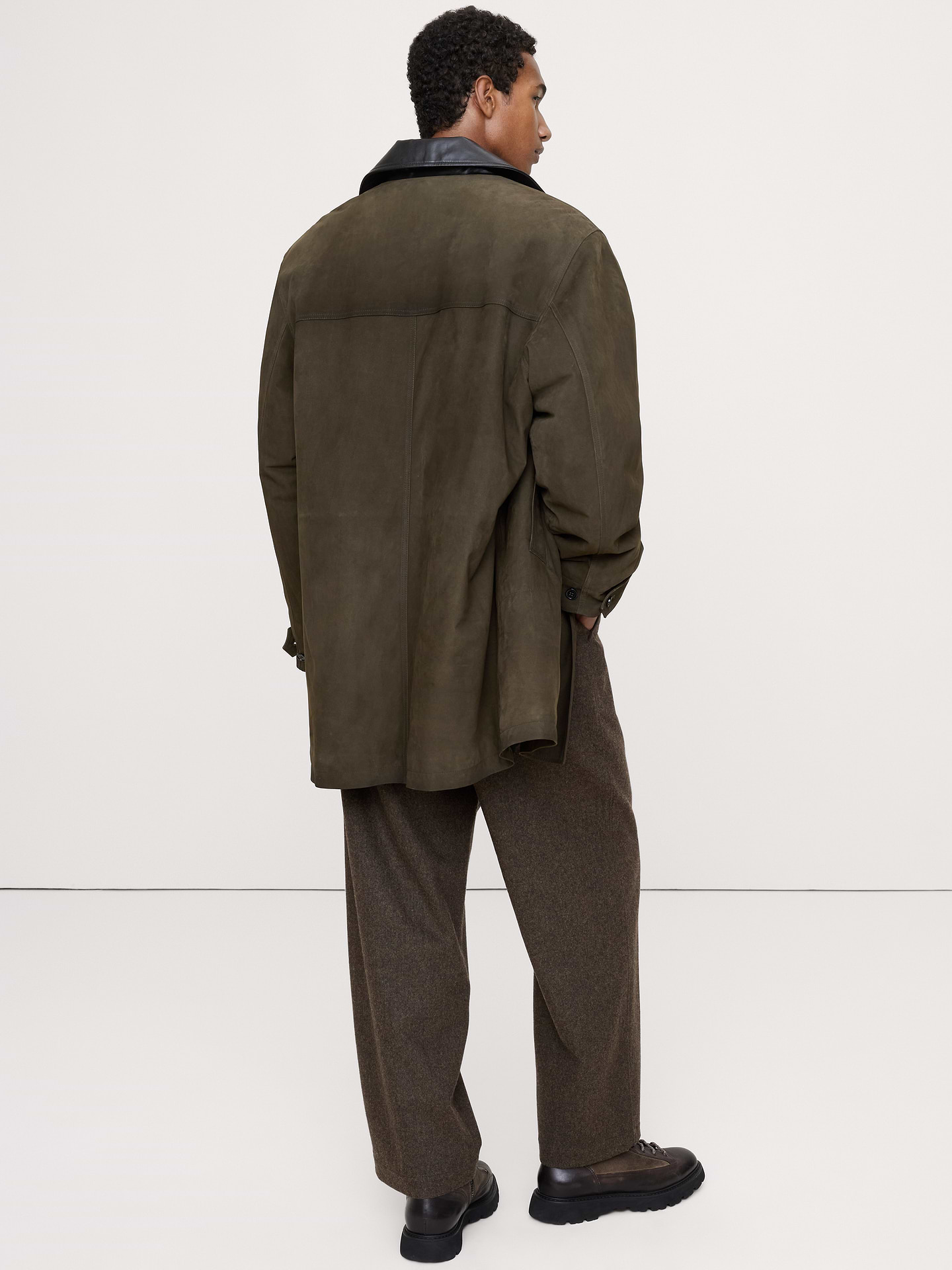 Image number 3 showing, Nubuck Leather Car Coat