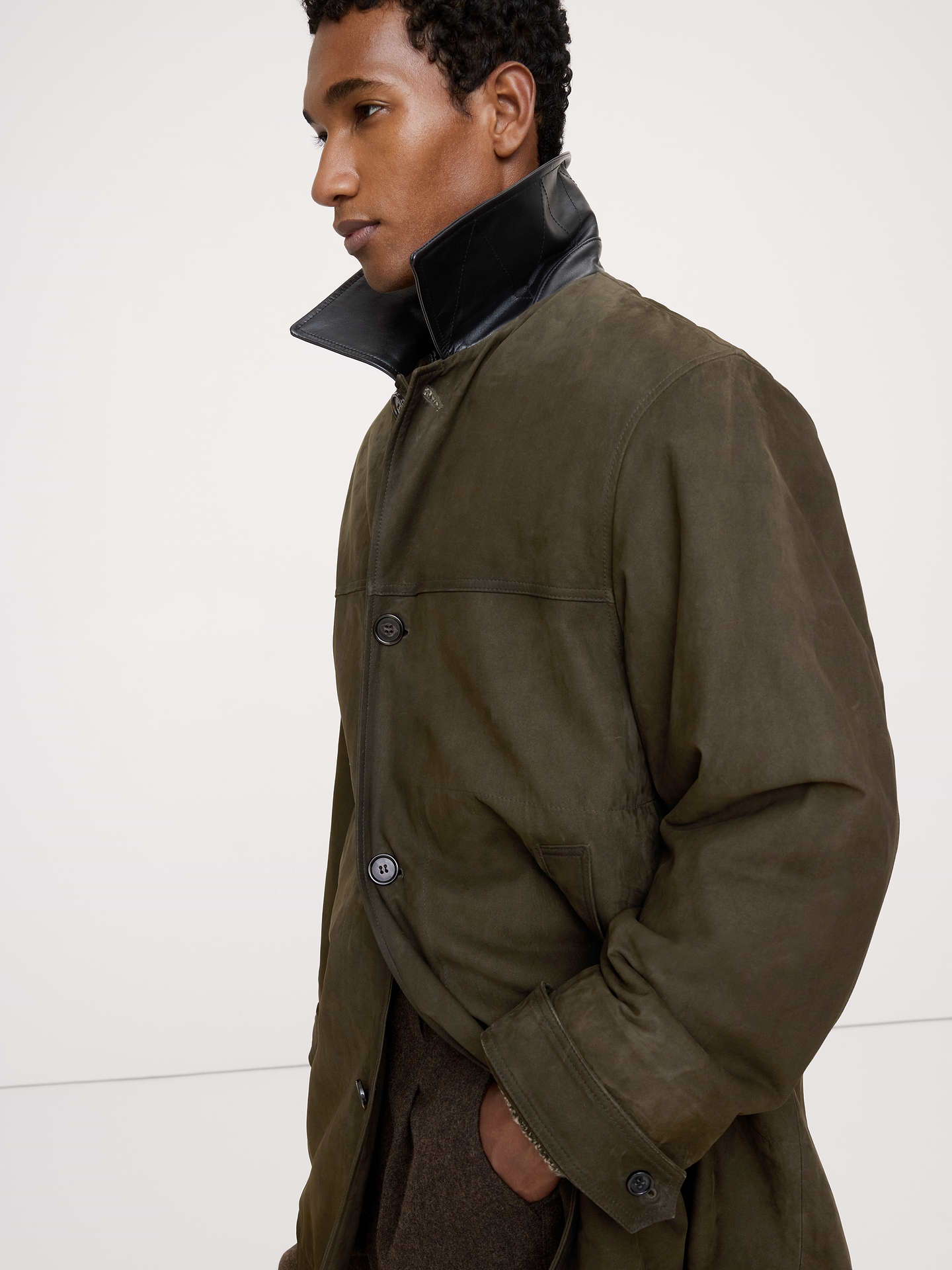 Image number 1 showing, Nubuck Leather Car Coat