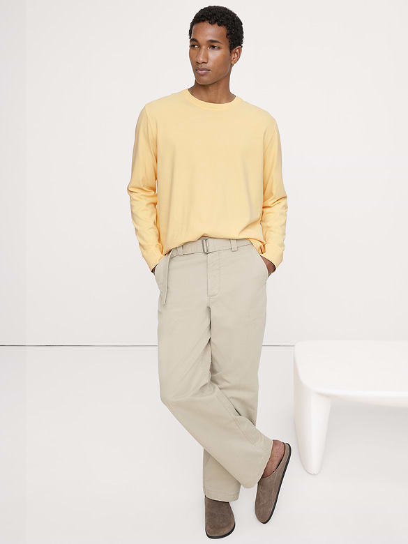 Sueded Cotton Long-Sleeve T-Shirt