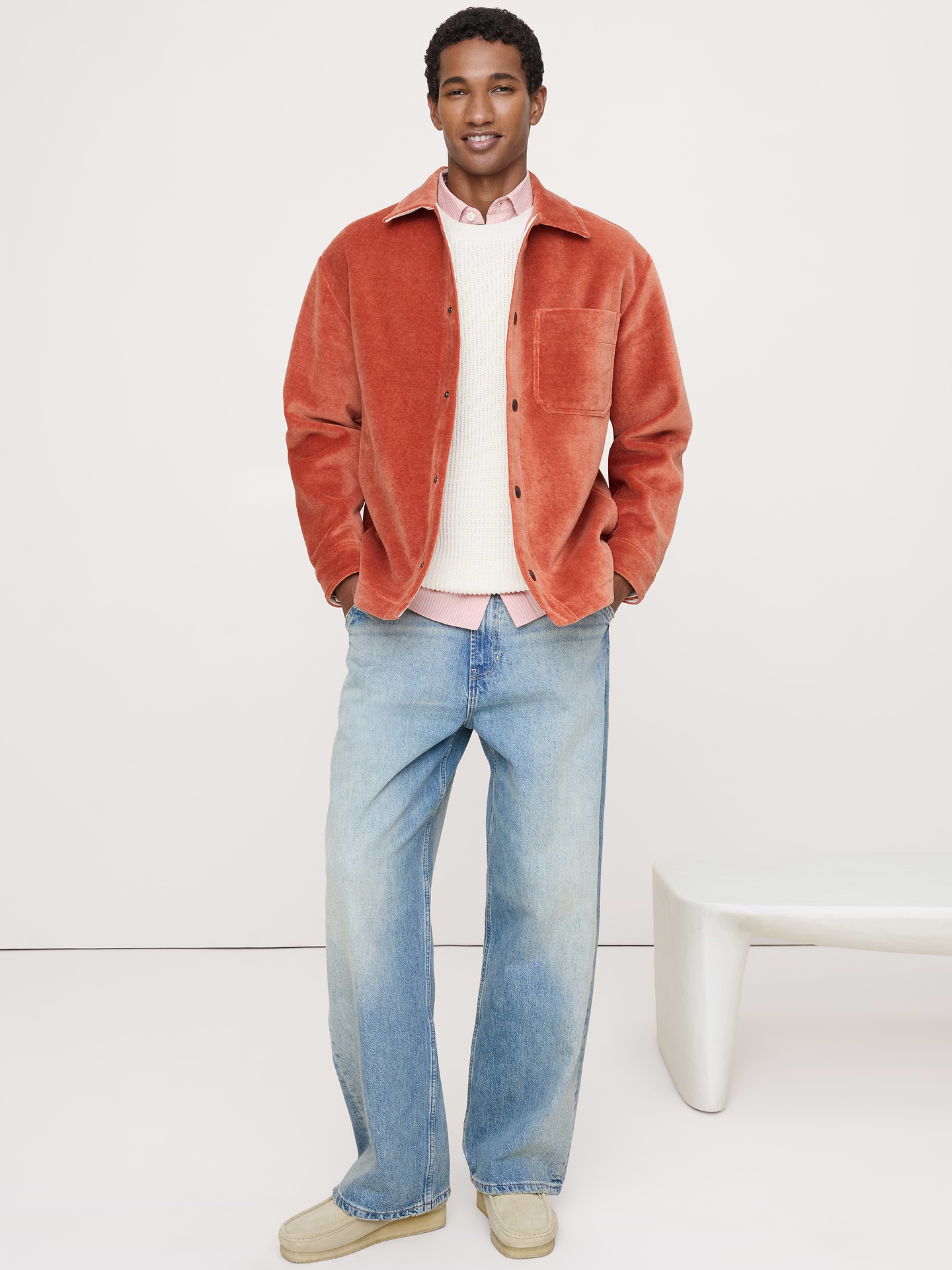 Image number 1 showing, Velour Overshirt