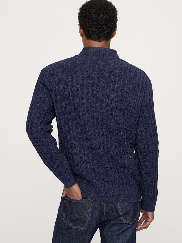 Cotton-Linen Blend Crew-Neck Sweater