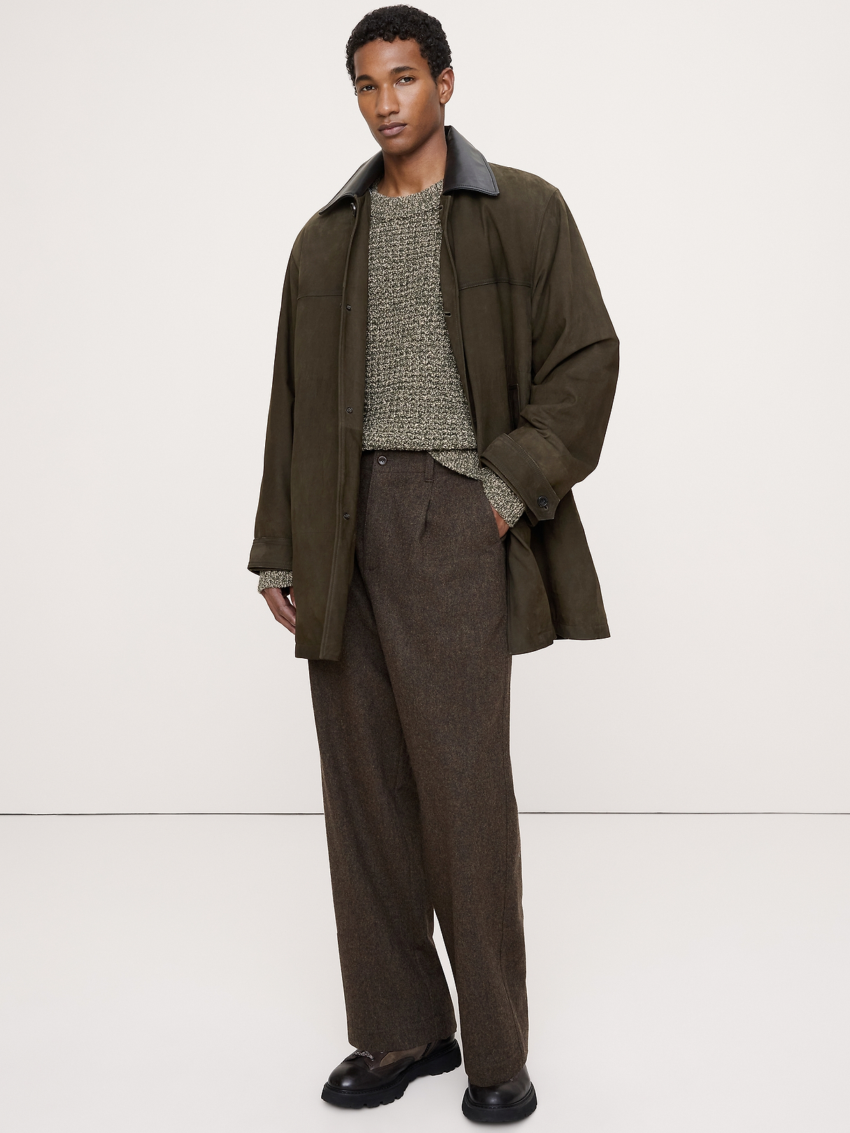 Nubuck Leather Car Coat | Banana Republic