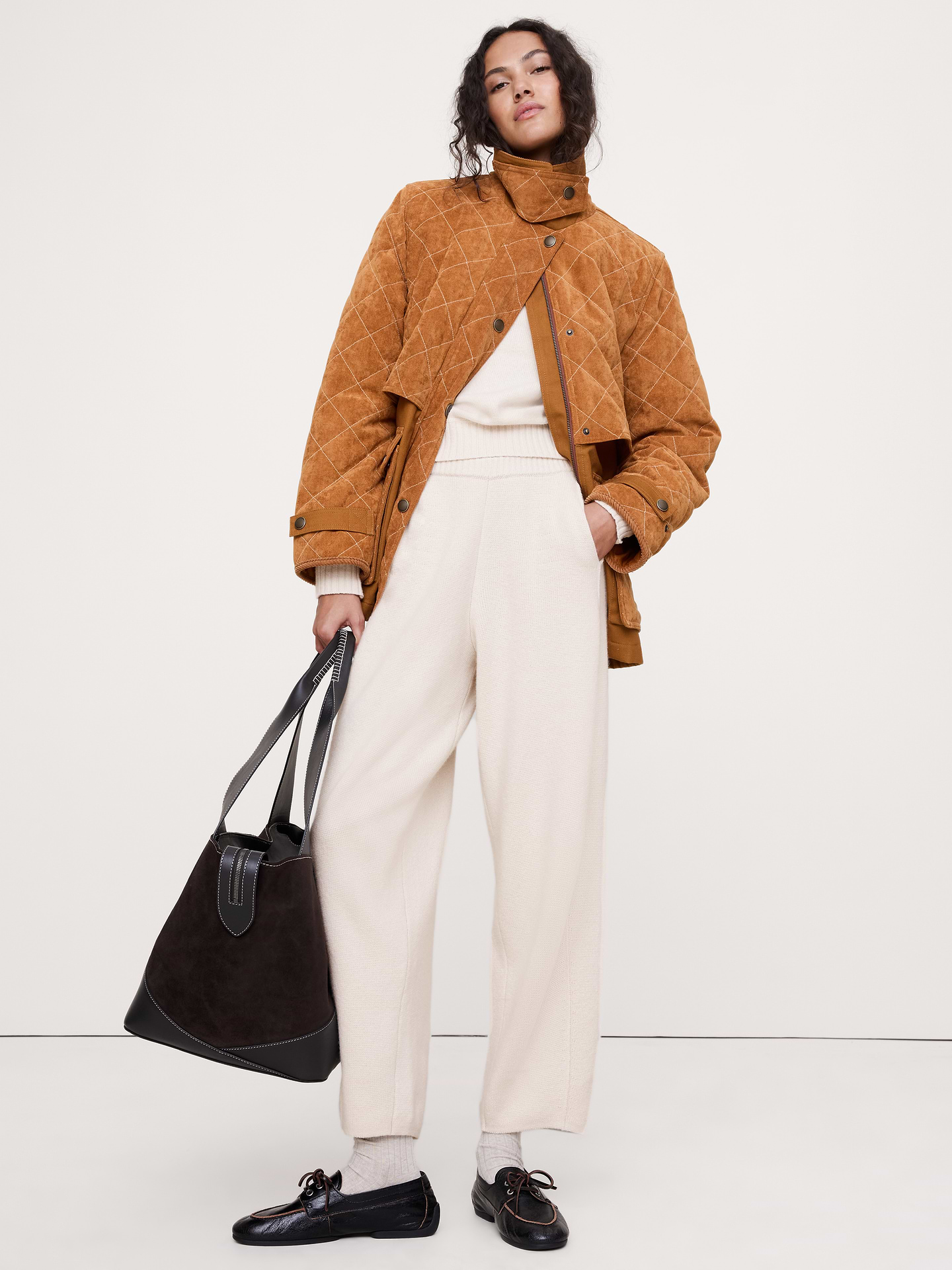 Image number 1 showing, Merino-Cotton Barrel Sweater Pant