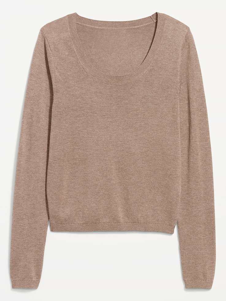 Image number 4 showing, Fitted Scoop-Neck Cropped Jersey Sweater