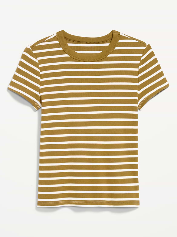 Snug Crew-Neck Ribbed T-Shirt