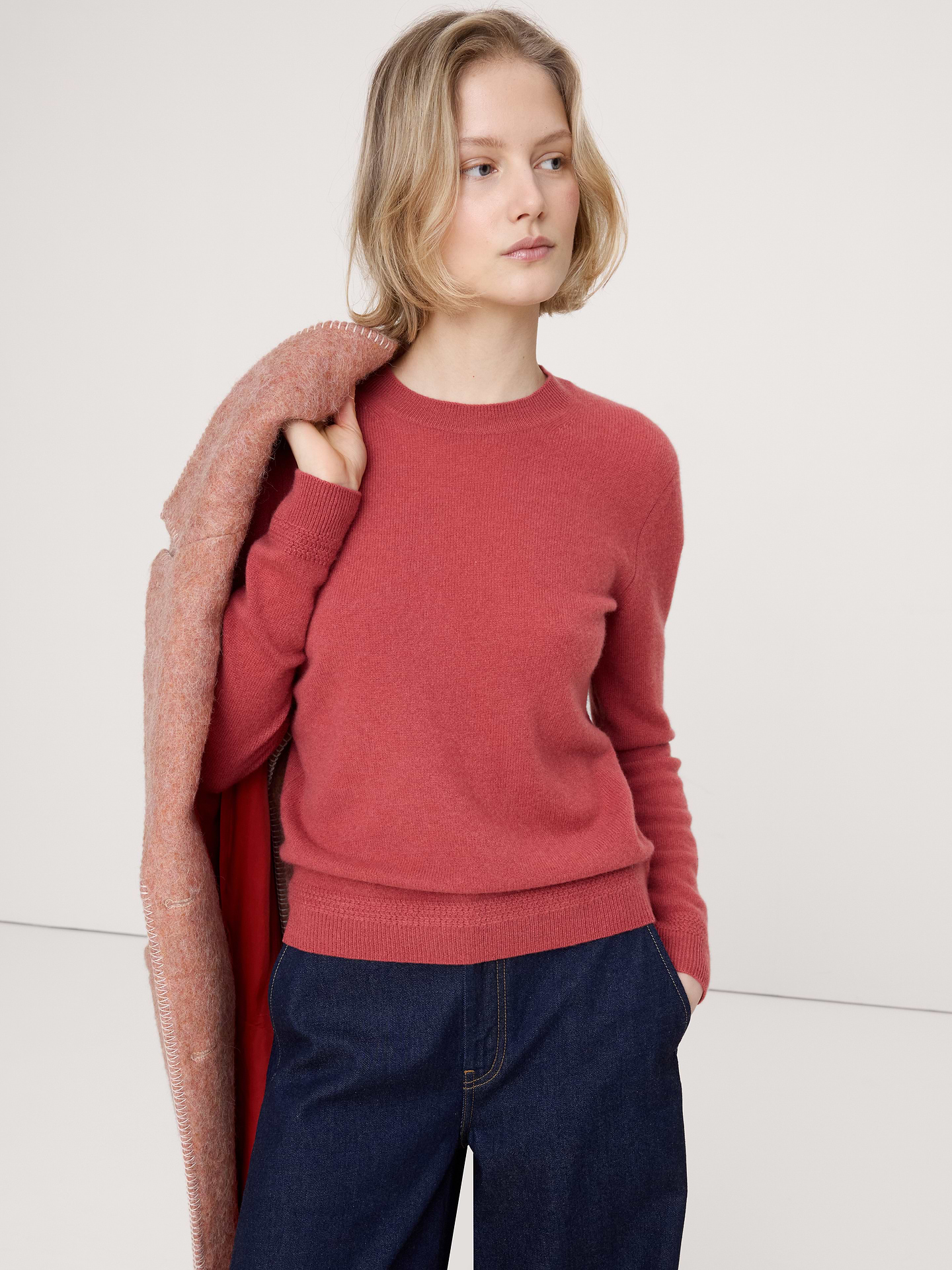 Image number 1 showing, Lightweight Cashmere Crew-Neck Sweater