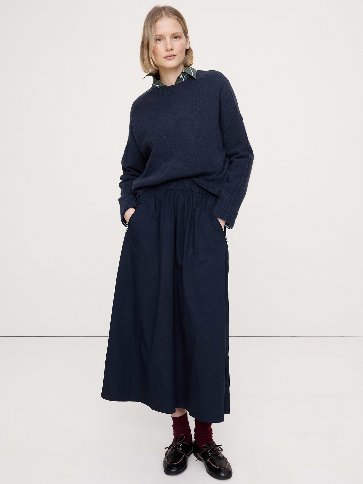 Image number 1 showing, Merino-Cotton Cropped Sweater