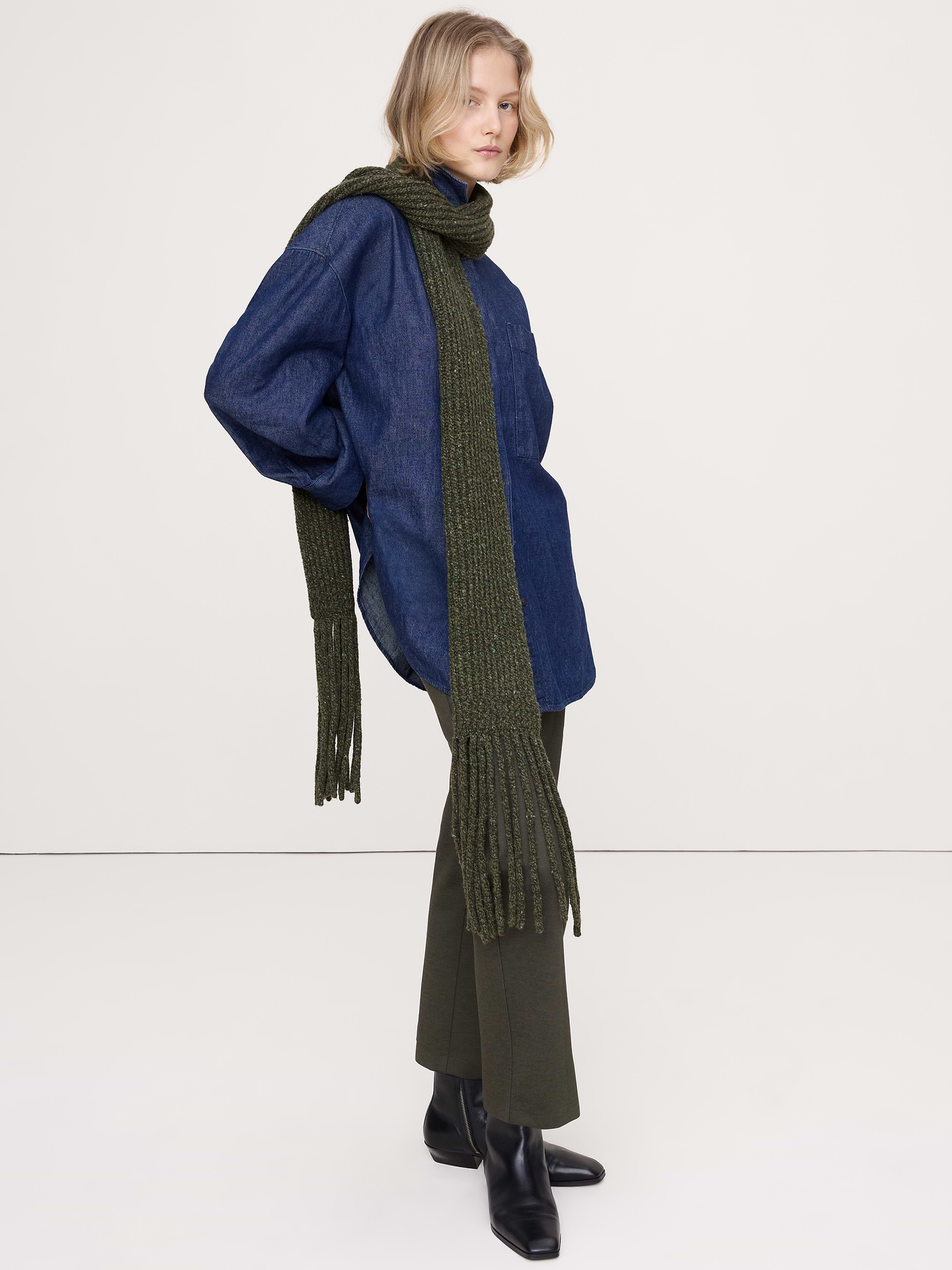 Image number 5 showing, Donegal Wool-Blend Extra-Long Scarf