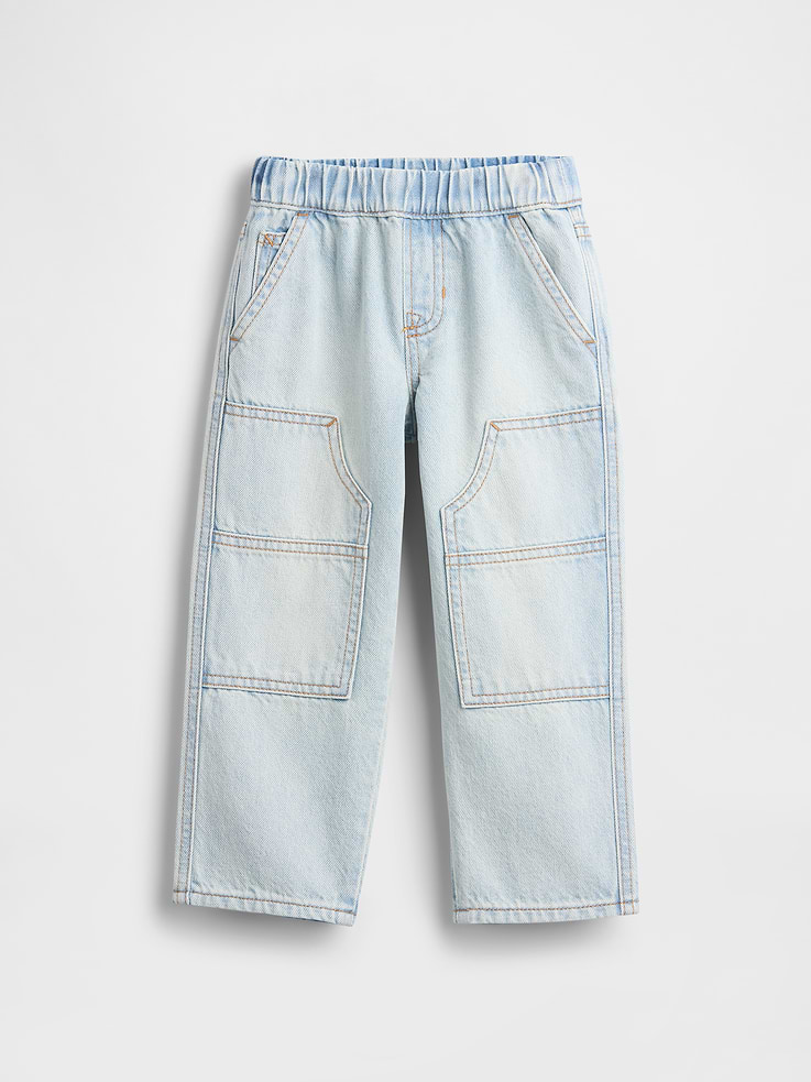 Image number 1 showing, Baby & Toddler Pull-On Baggy Carpenter Jeans