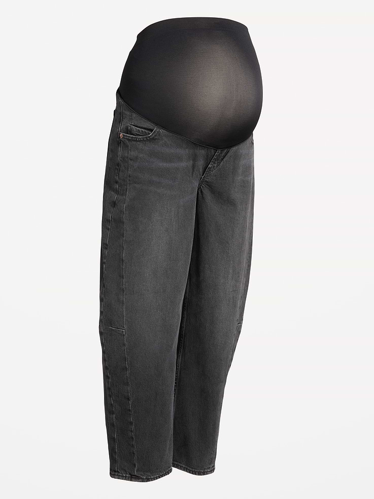 Image number 4 showing, Maternity Full-Panel Barrel Ankle Jeans