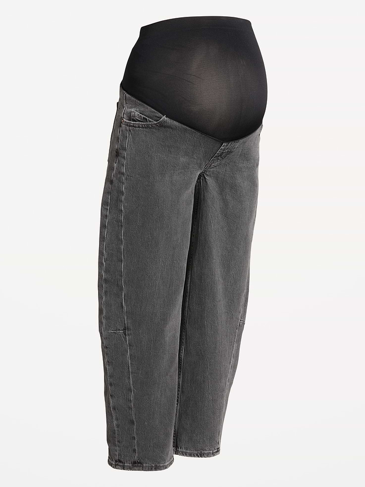 Image number 4 showing, Maternity Full-Panel Barrel Ankle Jeans