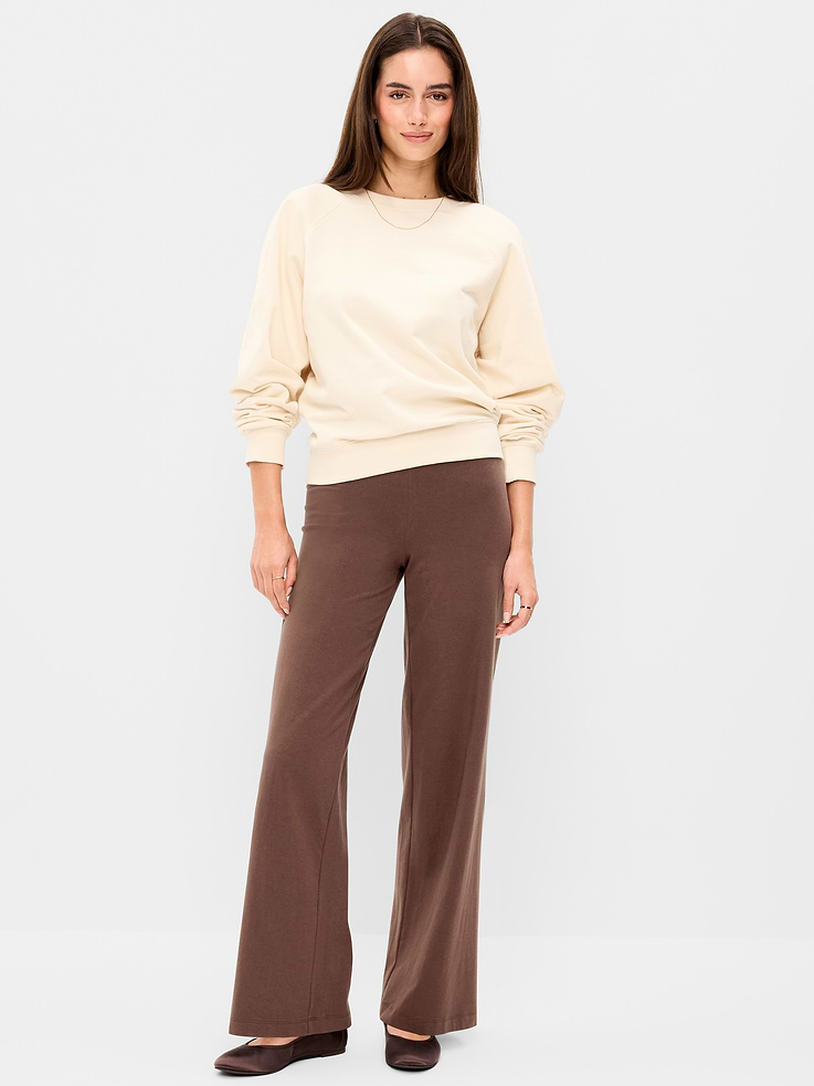 Image number 1 showing, High-Waisted Fashion Wide-Leg Leggings