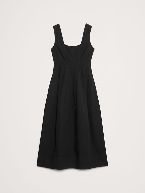 Stretch-Cotton Barrel Midi Dress