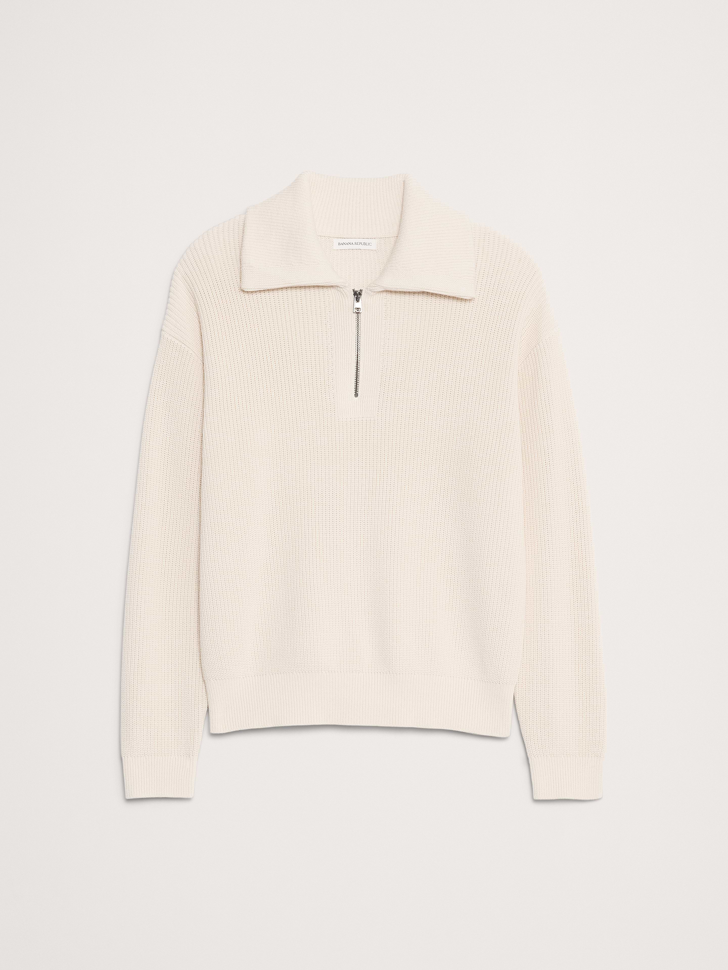 Image number 4 showing, Cotton Ribbed Zip Sweater Polo