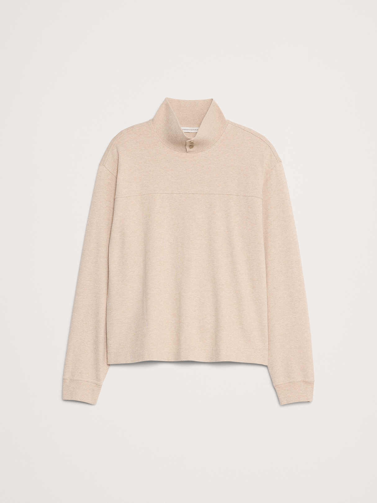 Cotton Fleece Mock Neck Sweatshirt | Banana Republic