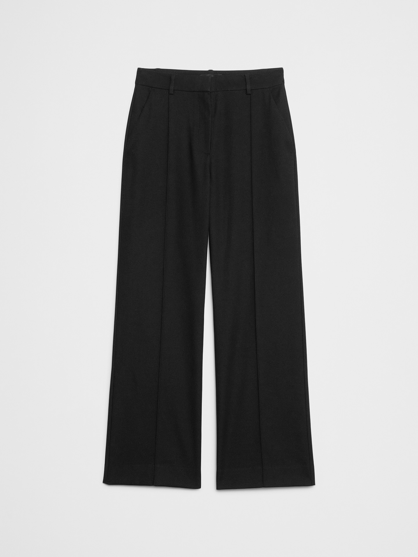 Image number 4 showing, Wide-Leg High-Rise Brushed Pintuck Trouser