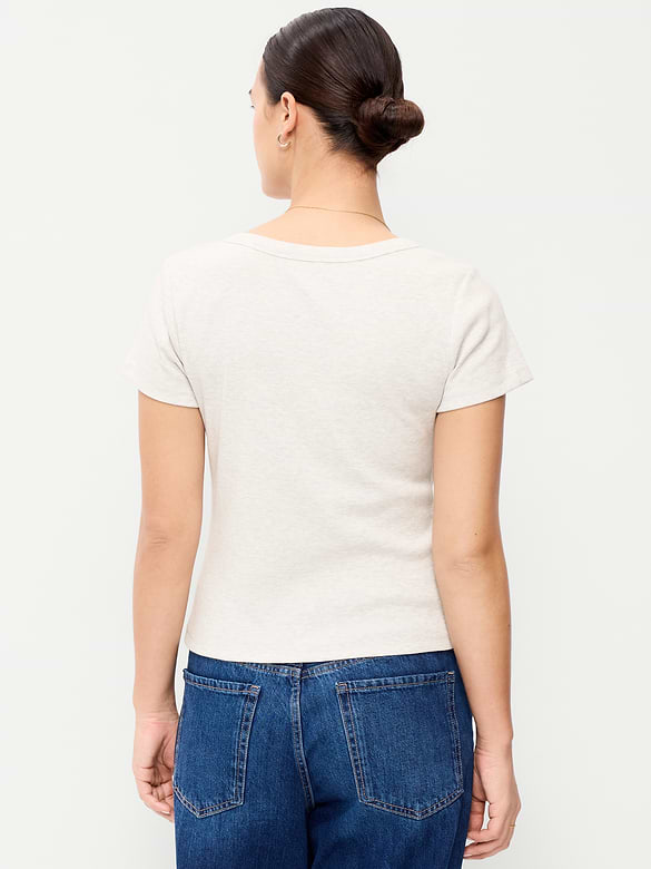 Snug V-Neck Crop T-Shirt
