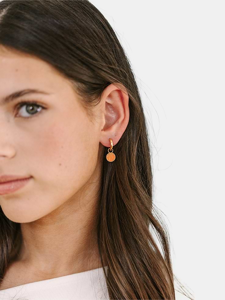 Image 2 of 2, Pierced Co Basketball Charm For Huggie Earrings