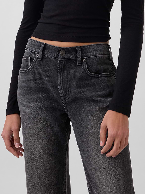 Mid Rise Rigid Relaxed Flare Jeans