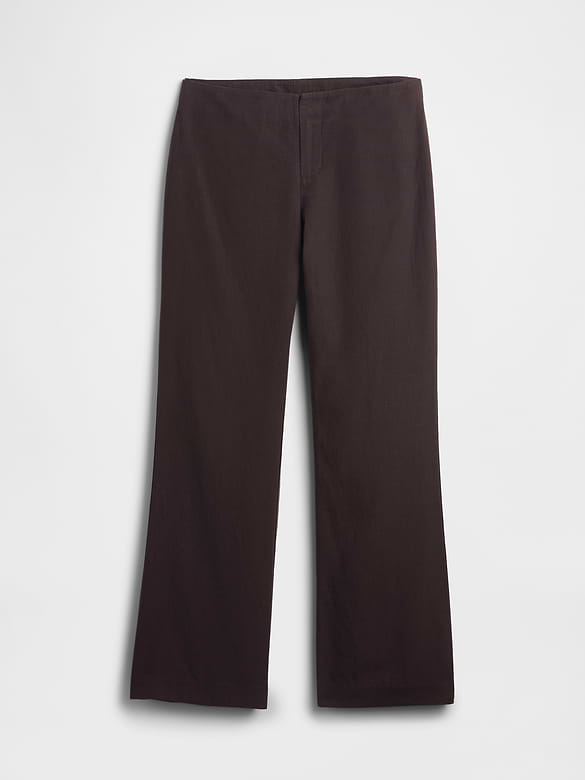 Low Rise Linen-Blend Flare Pants