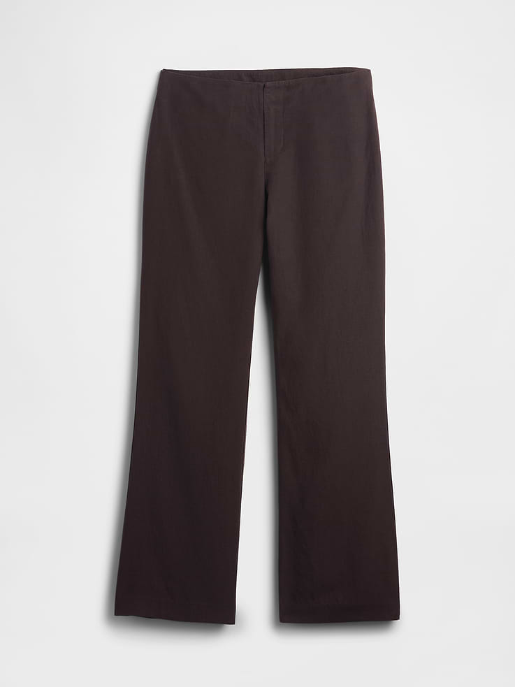 Image number 5 showing, Low Rise Linen-Blend Flare Pants