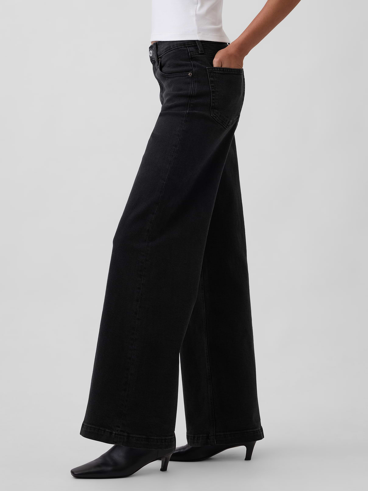 Image 3 of 9, High Rise Stride Wide-Leg Jeans