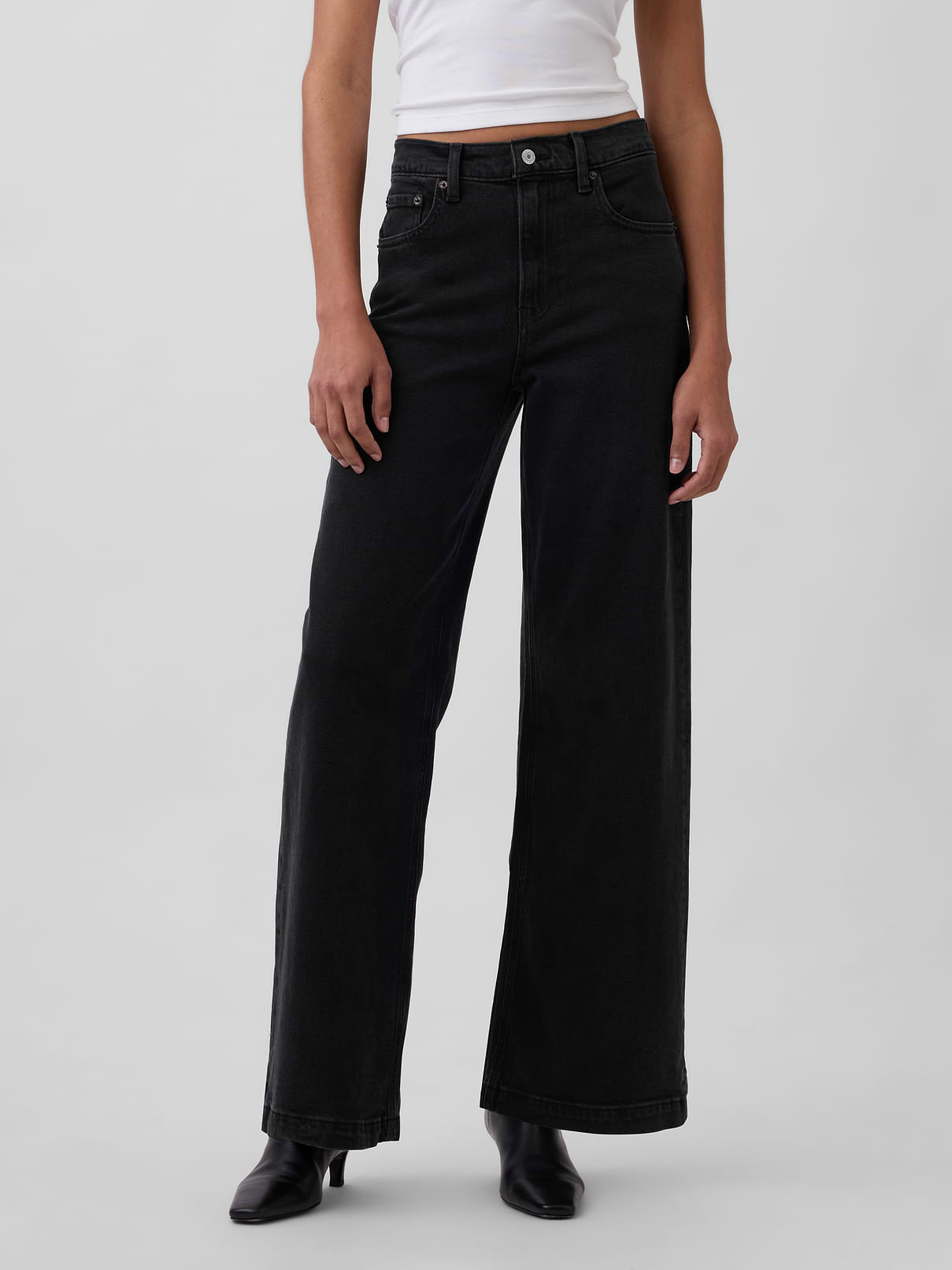 Image 2 of 9, High Rise Stride Wide-Leg Jeans