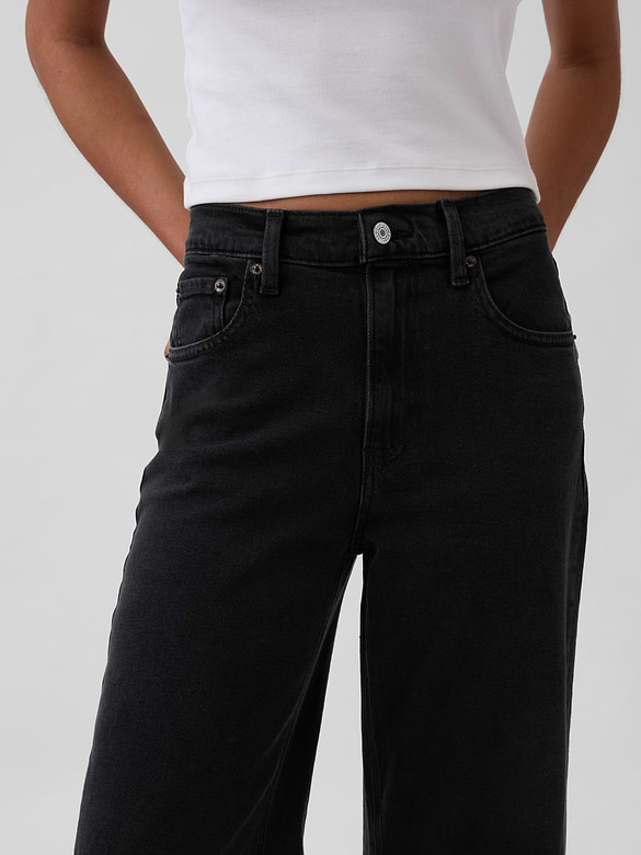 High Rise Stride Wide-Leg Jeans