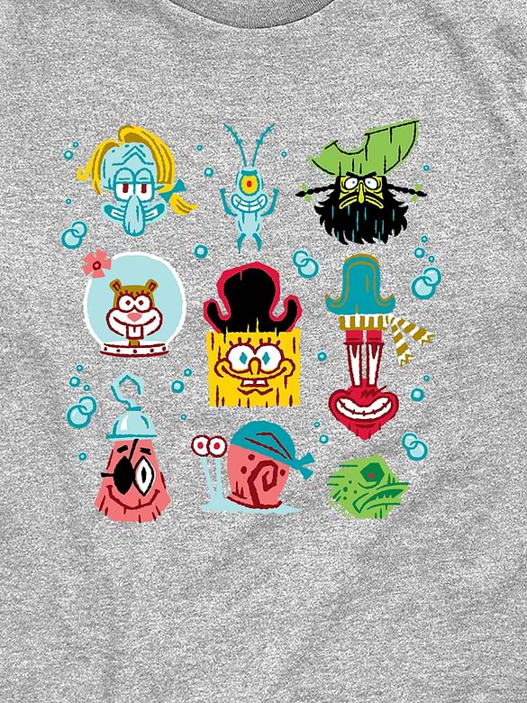 Kids The Spongebob Movie Search For Squarepants Grid Short Sleeve Tee