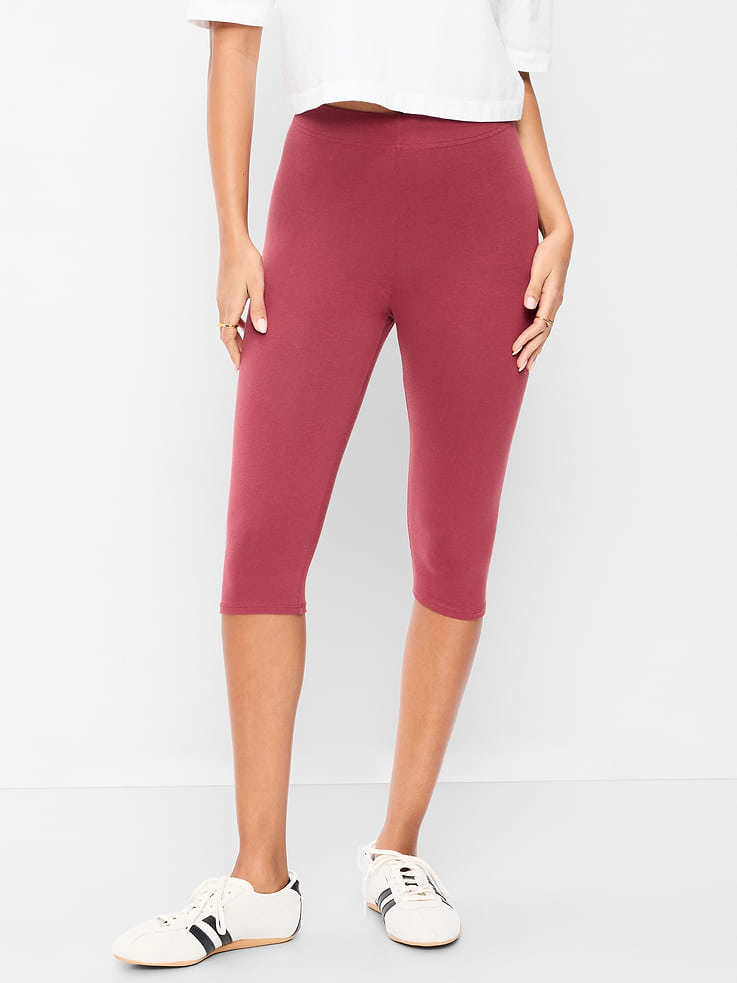 L'image numéro 2 présente Legging capri tendance à taille haute à superposer