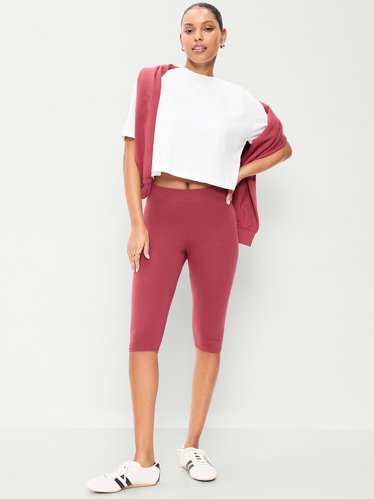 L'image numéro 1 présente Legging capri tendance à taille haute à superposer