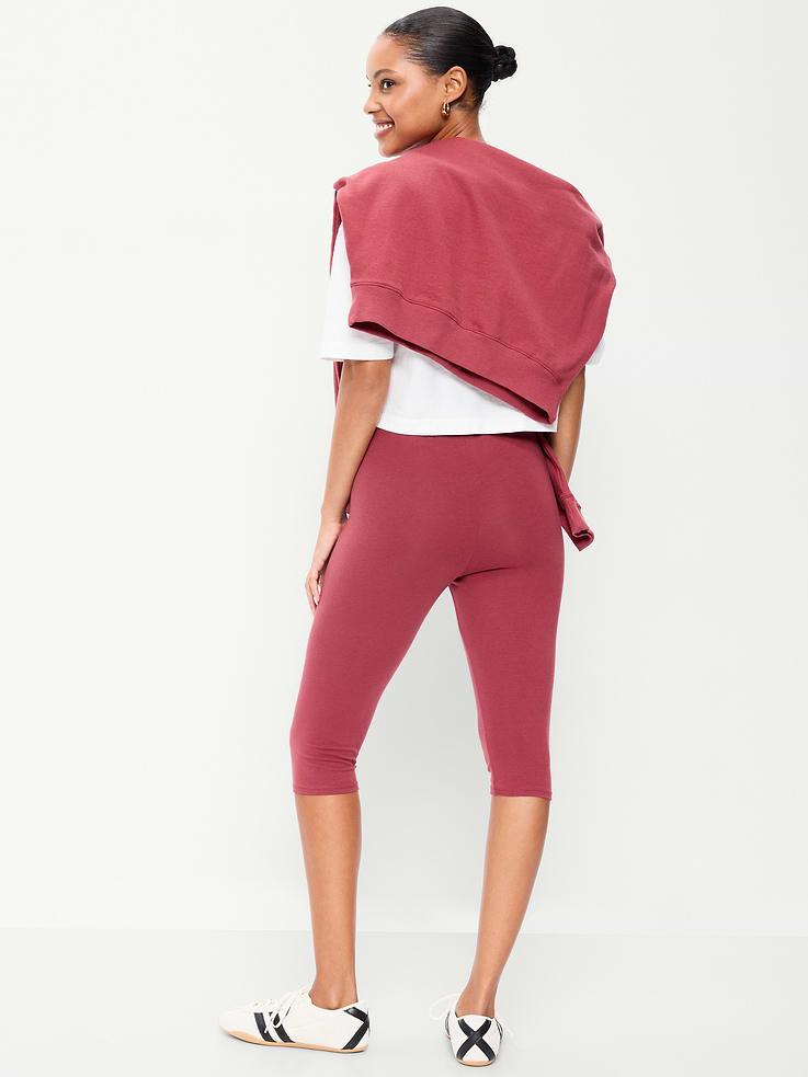 L'image numéro 3 présente Legging capri tendance à taille haute à superposer
