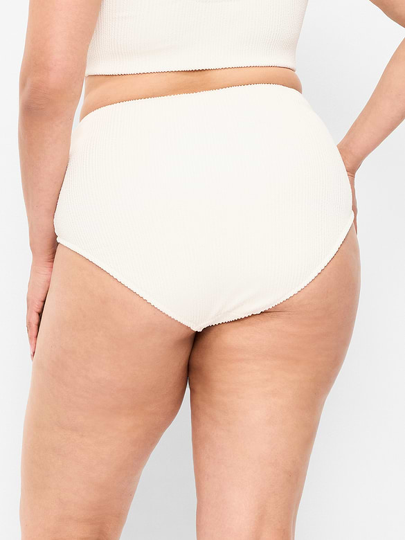 High-Waisted Ribbed Bikini Swim Bottoms