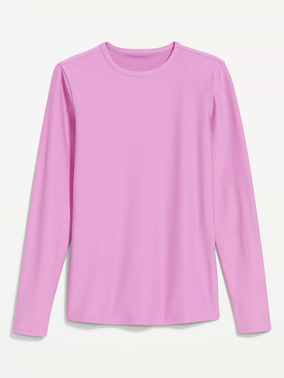 Long-Sleeve Matte Rashguard Swim Top