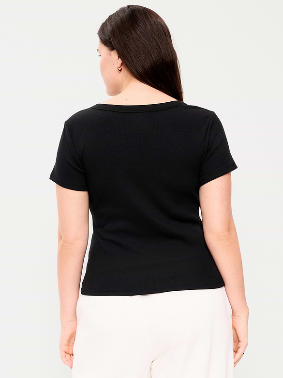Snug V-Neck Crop T-Shirt